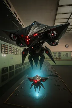 Enemy drones in the control room · AI-generated visual