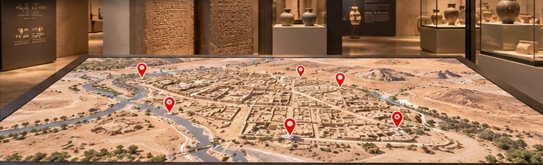 AR map of Dadan with pins